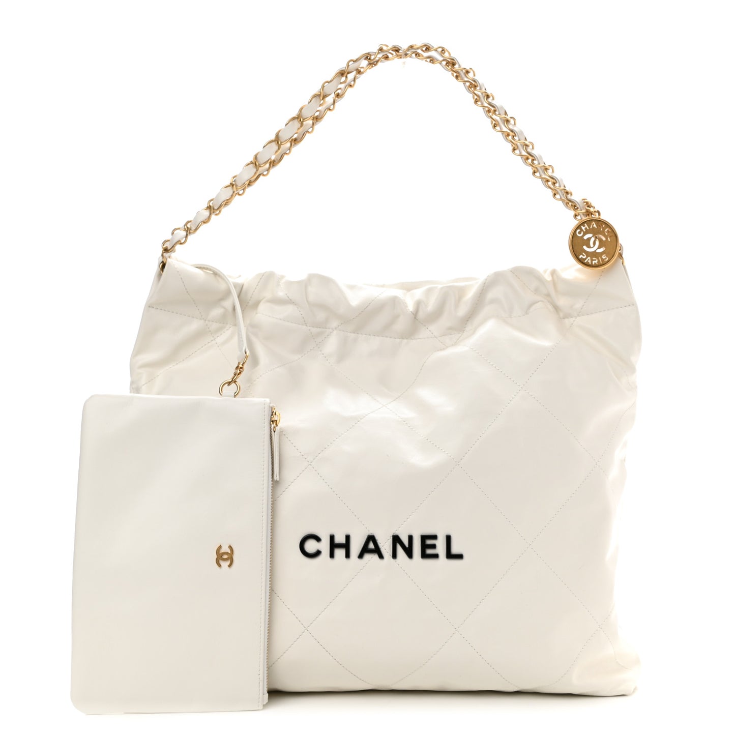 Calfskin Quilted Chanel 22 White