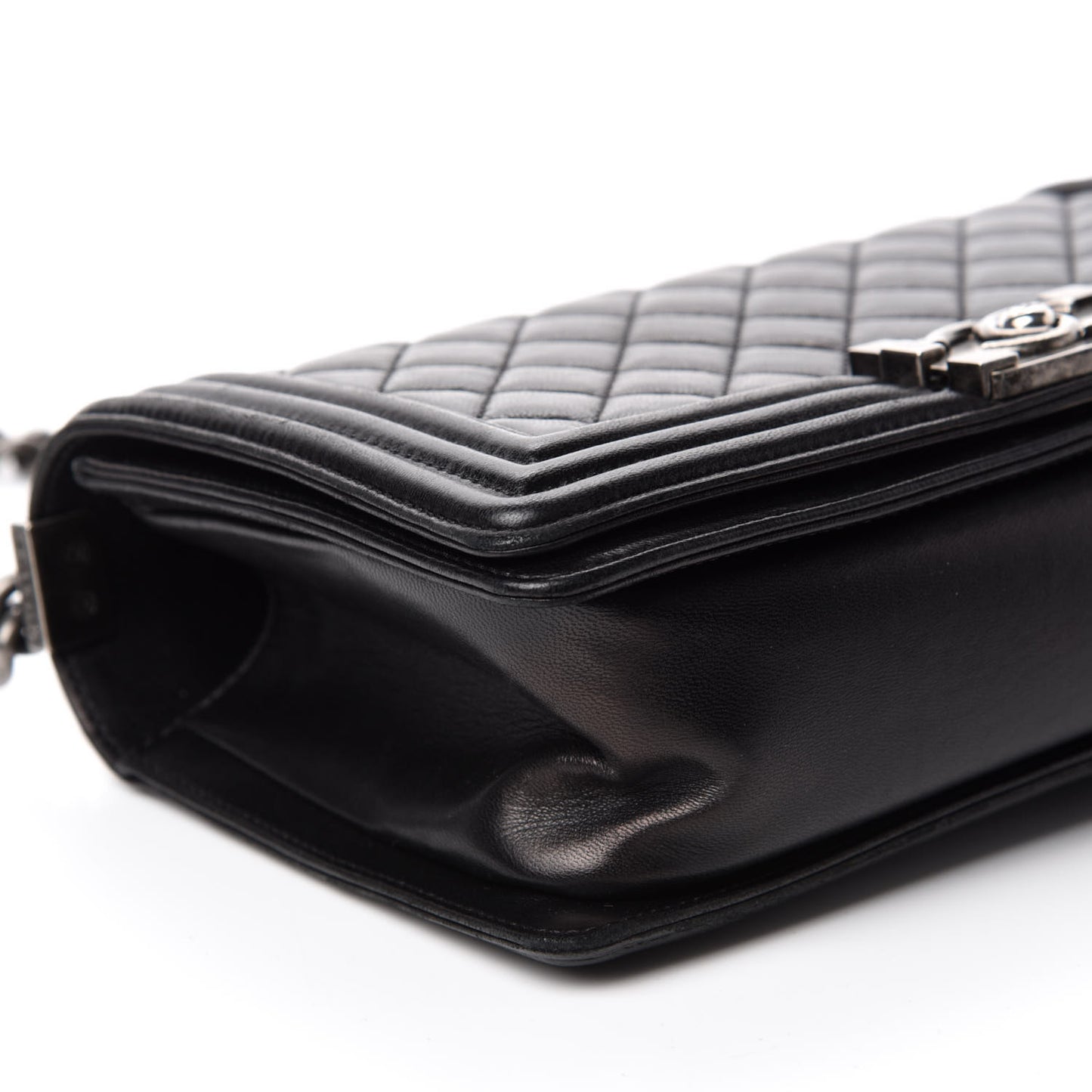 Lambskin Quilted Medium Boy Flap Black