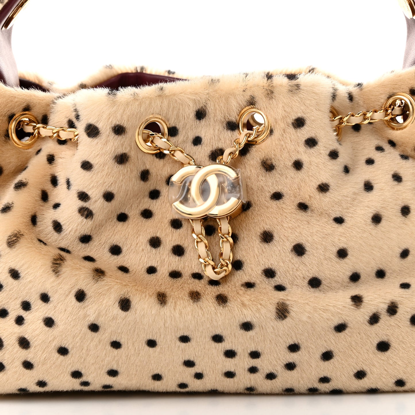 Pony Hair Mini Chanel 25 Handbag Beige Black