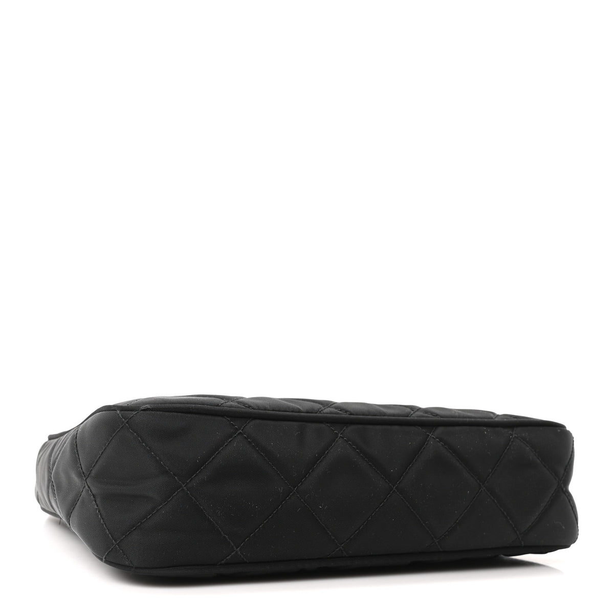 Prada Tessuto Nylon Stitched Shoulder Bag Black 4 of 11