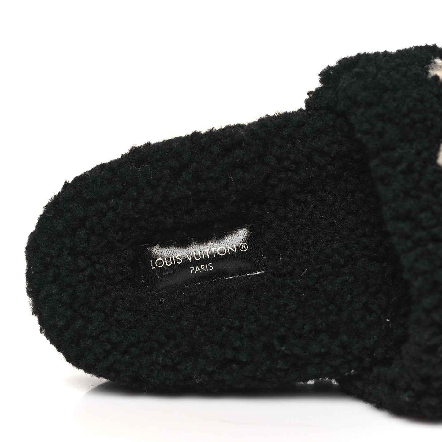 Shearling Monogram Giant Paseo Flat Comfort Mule 40 Black