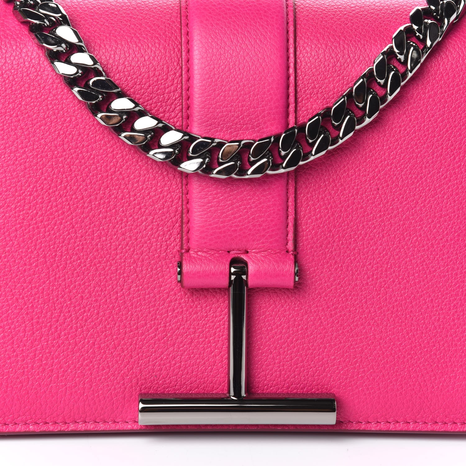 Tom Ford Grained Calfskin Tara Chain Shoulder Bag Pink 7 of 9
