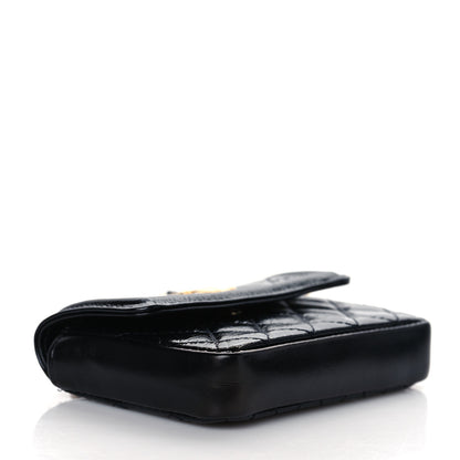Chanel Shiny Aged Calfskin Quilted Waist Belt Bag Black 4 of 11
