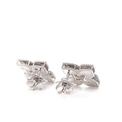 Roberto Coin 18K White Gold Diamond Venetian Princess Stud Earrings 3 of 4