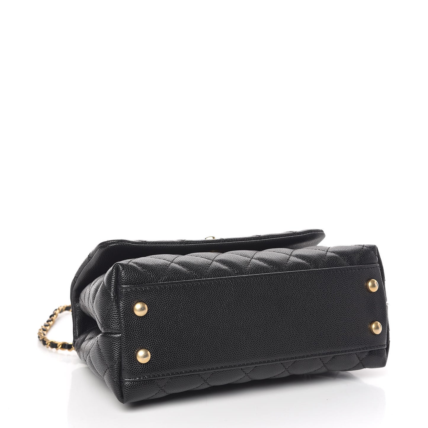 Caviar Quilted Mini Coco Handle Flap Black
