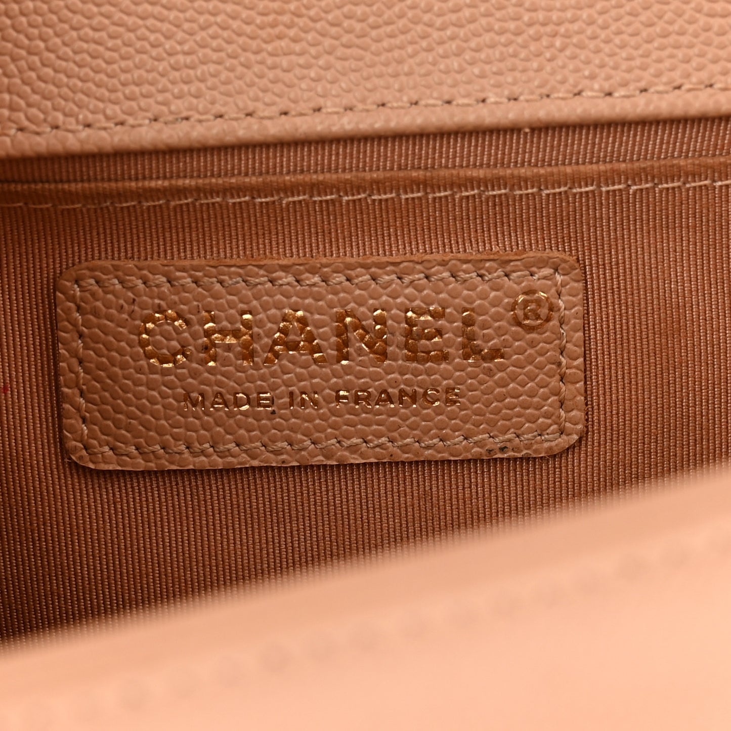 Caviar Quilted Medium Boy Flap Beige