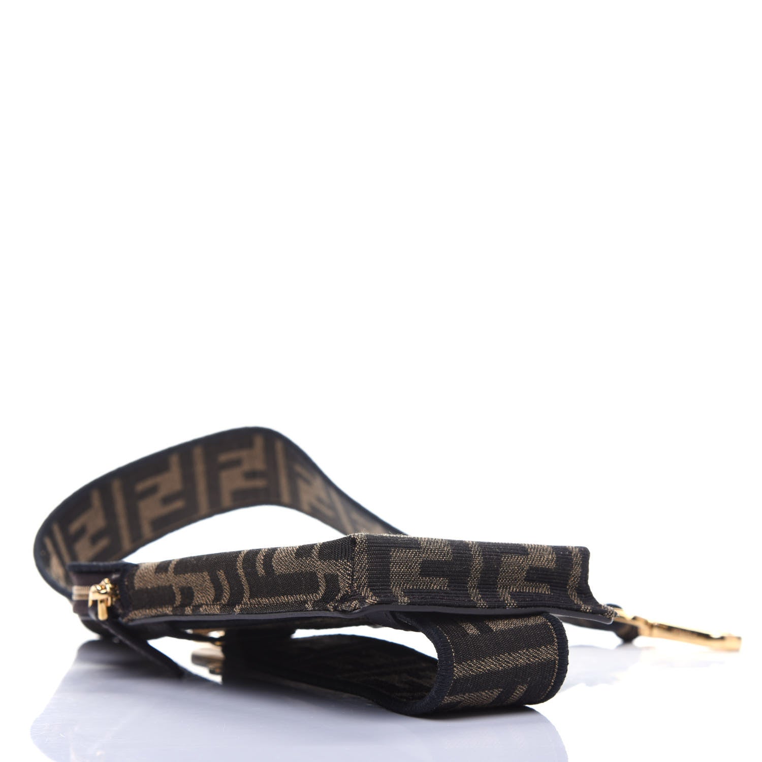 Fendi Fabric Jacquard FF 1974 Cell Pocket Strap You Tobacco Moro Black 4 of 11