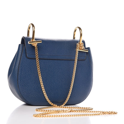 Chloe Grained Lambskin Mini Drew Shoulder Bag Factory Blue 3 of 9