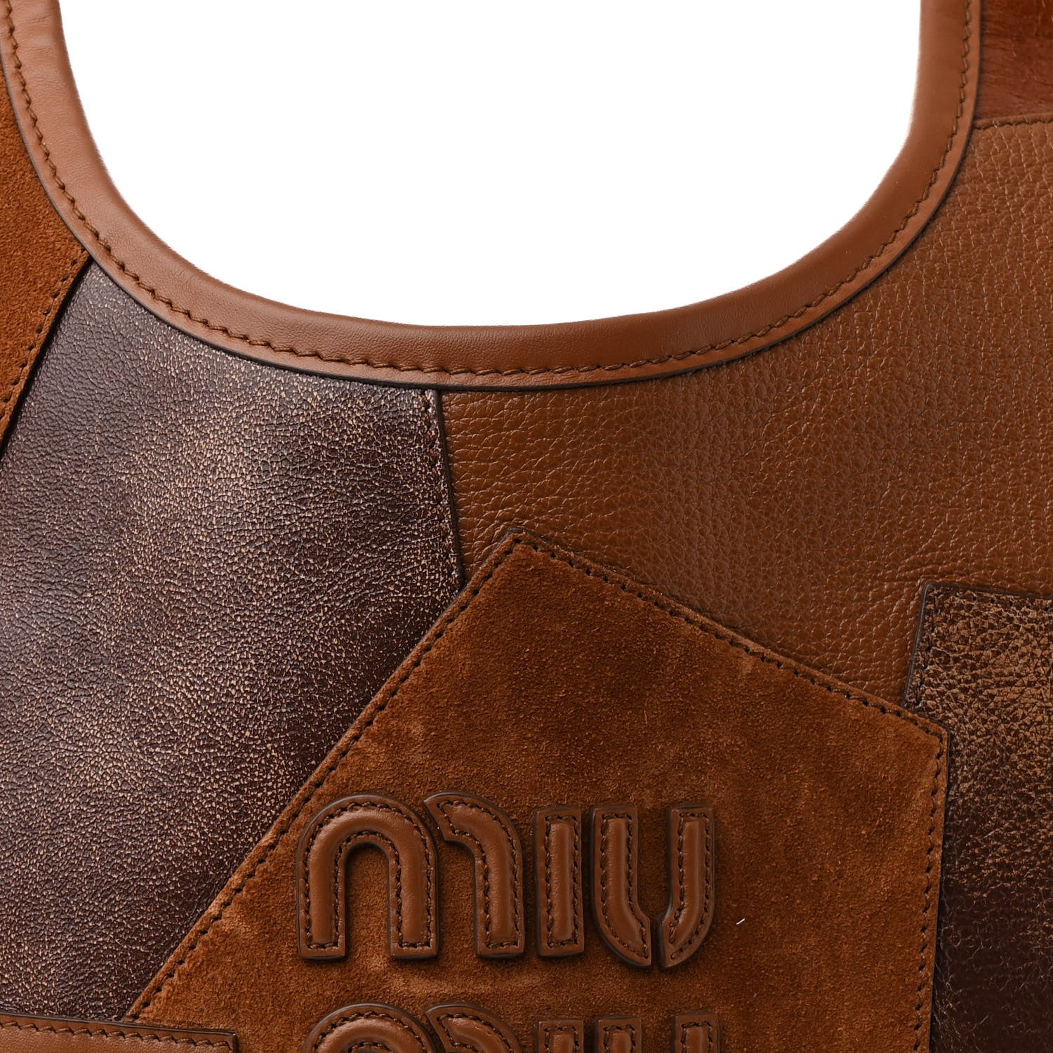 Miu Miu Nappa Patchwork Ivy Bag Cognac 7 of 9