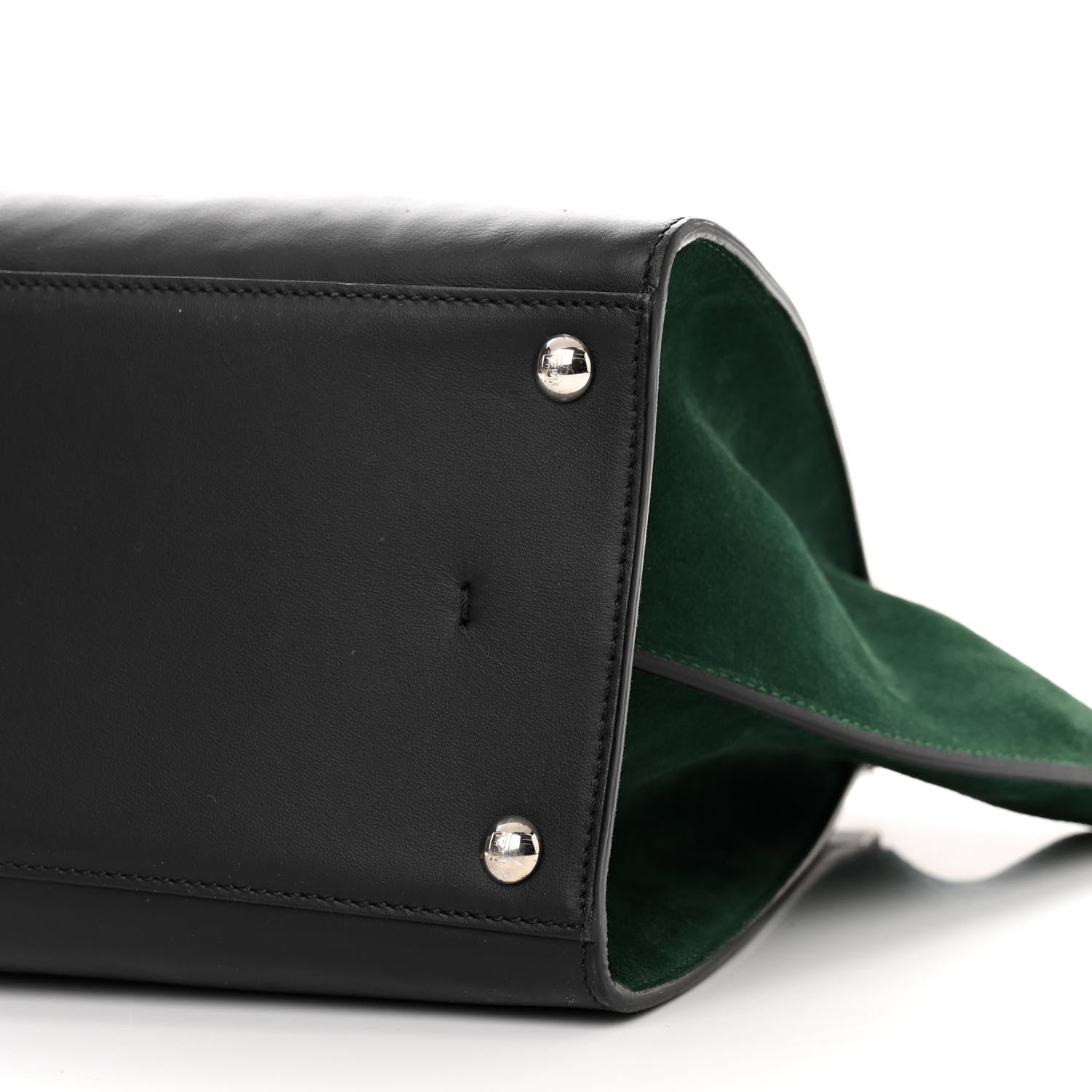 Fendi Vitello Baltico Kore Petite 3Jours Tote Black Verde Prato 10 of 11