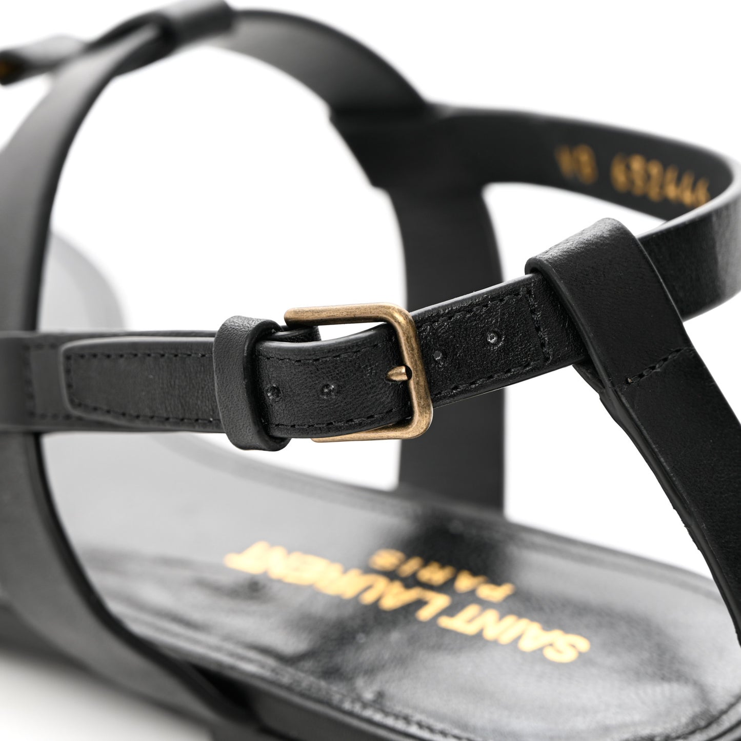 Calfskin Cassandra Monogram Sandals 39 Black