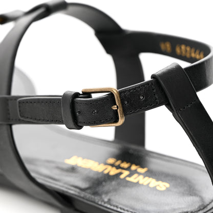 Saint Laurent Calfskin Cassandra Monogram Sandals 39 Black 10 of 12