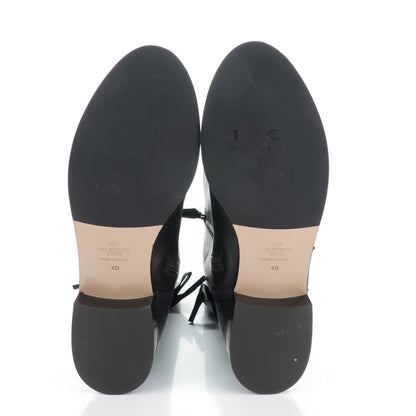 Valentino Garavani Soft Nappa Ascot Ribbon Lace-Up Riding Boots 40 Black 5 of 8