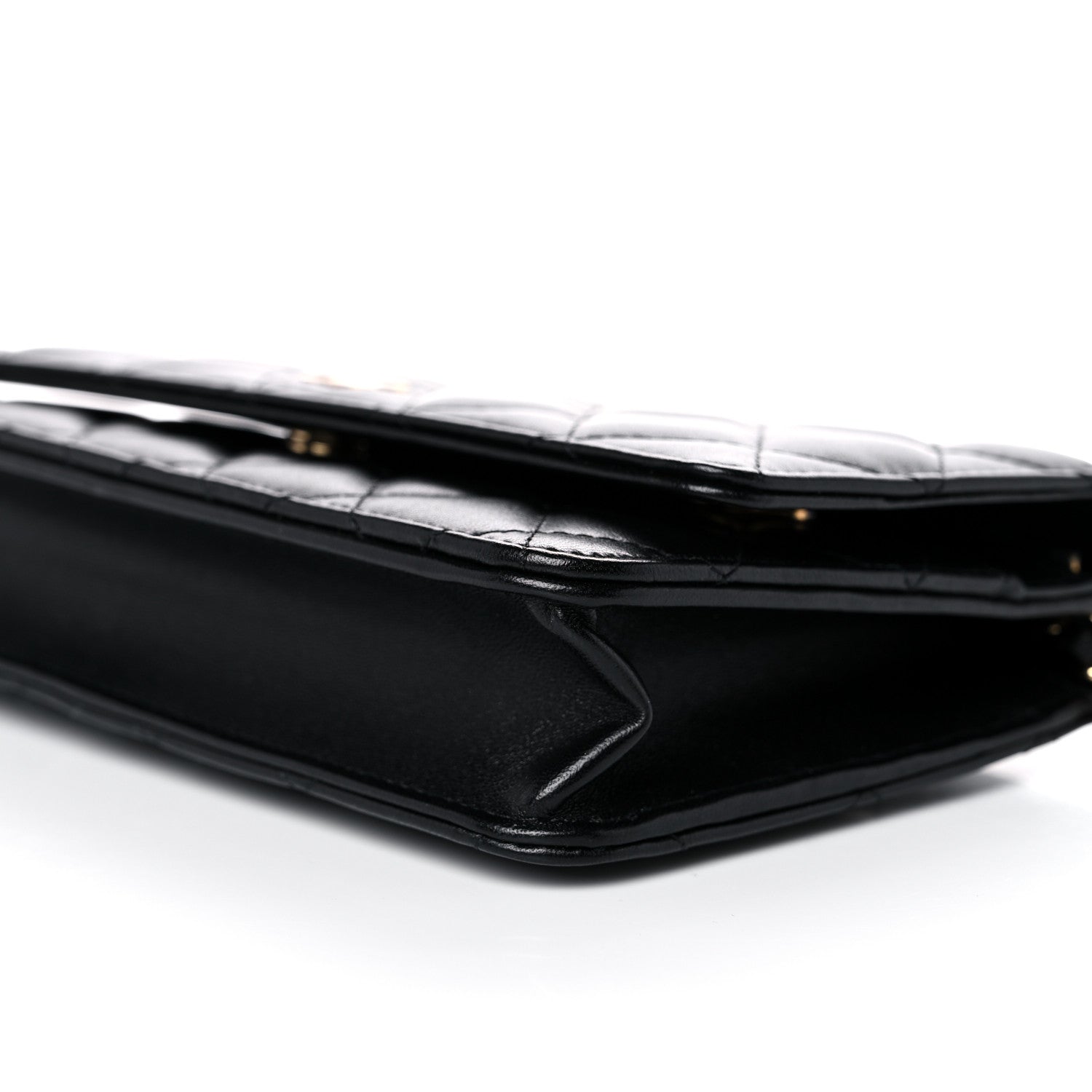 Chanel Lambskin Quilted Wallet On Chain WOC Black 10 of 14