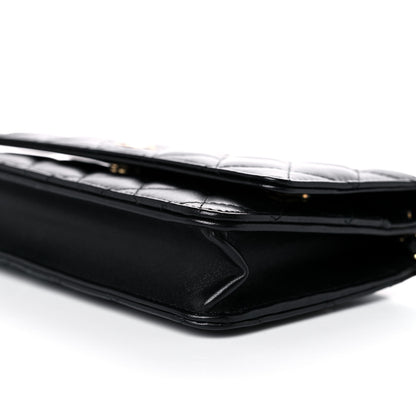 Chanel Lambskin Quilted Wallet On Chain WOC Black 10 of 14