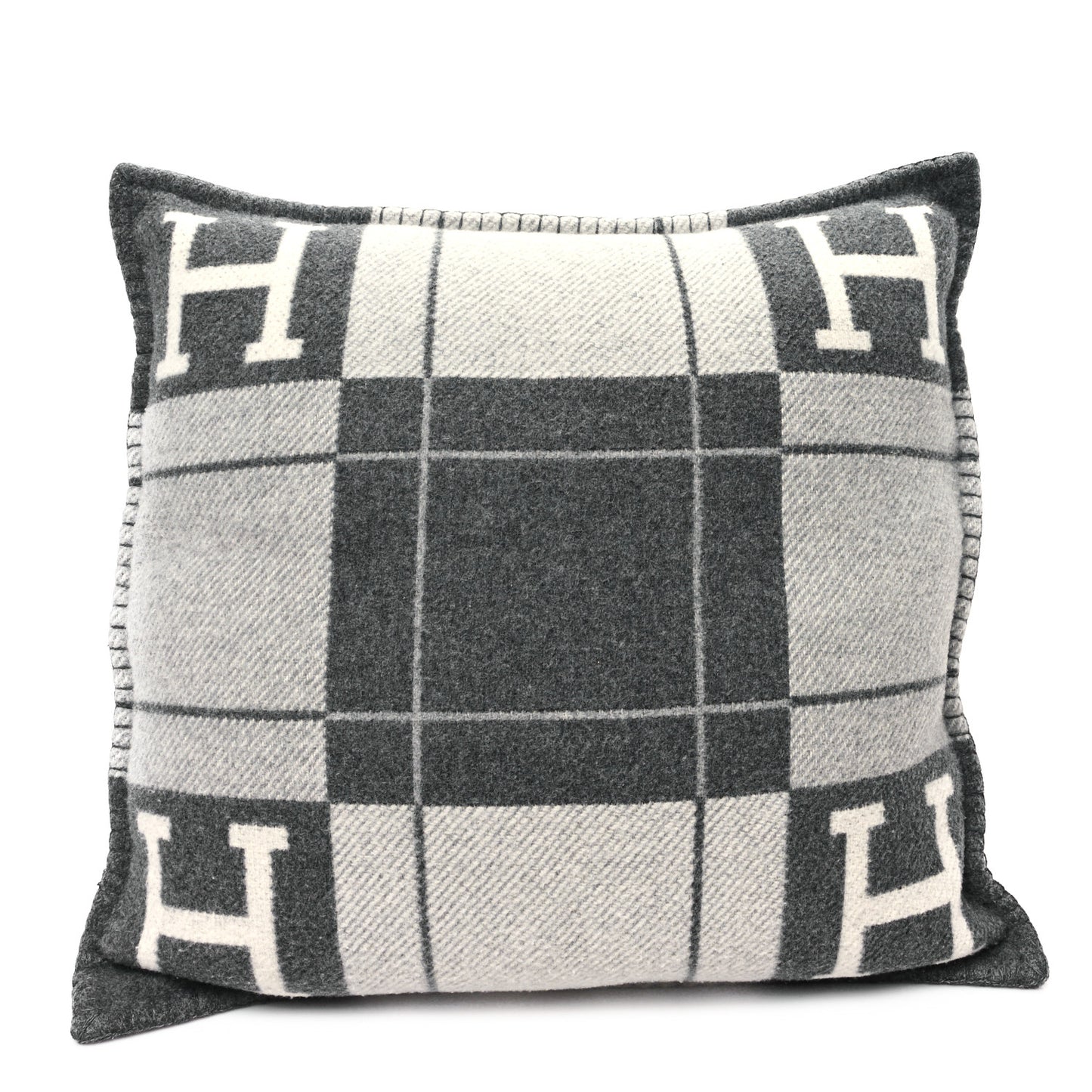 Wool Cashmere Avalon III Pillow PM Ecru Gris Clair
