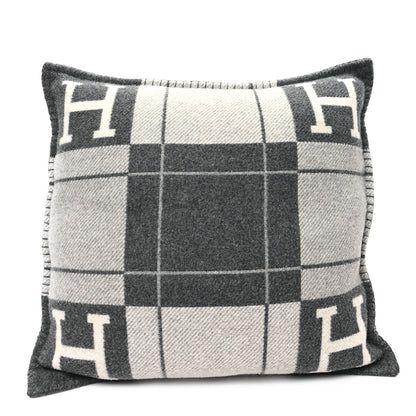 Hermes Wool Cashmere Avalon III Pillow PM Ecru Gris Clair 1 of 3