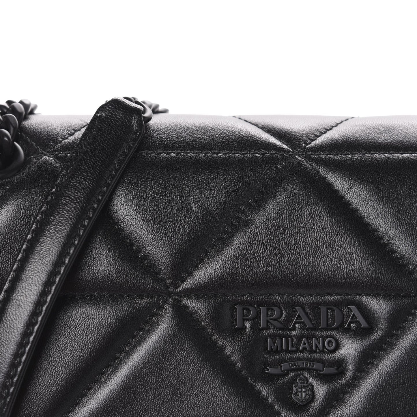 Nappa Triangle Stitched Large Spectrum Bag Black