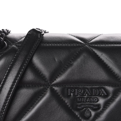 Prada Nappa Triangle Stitched Large Spectrum Bag Black 7 of 10