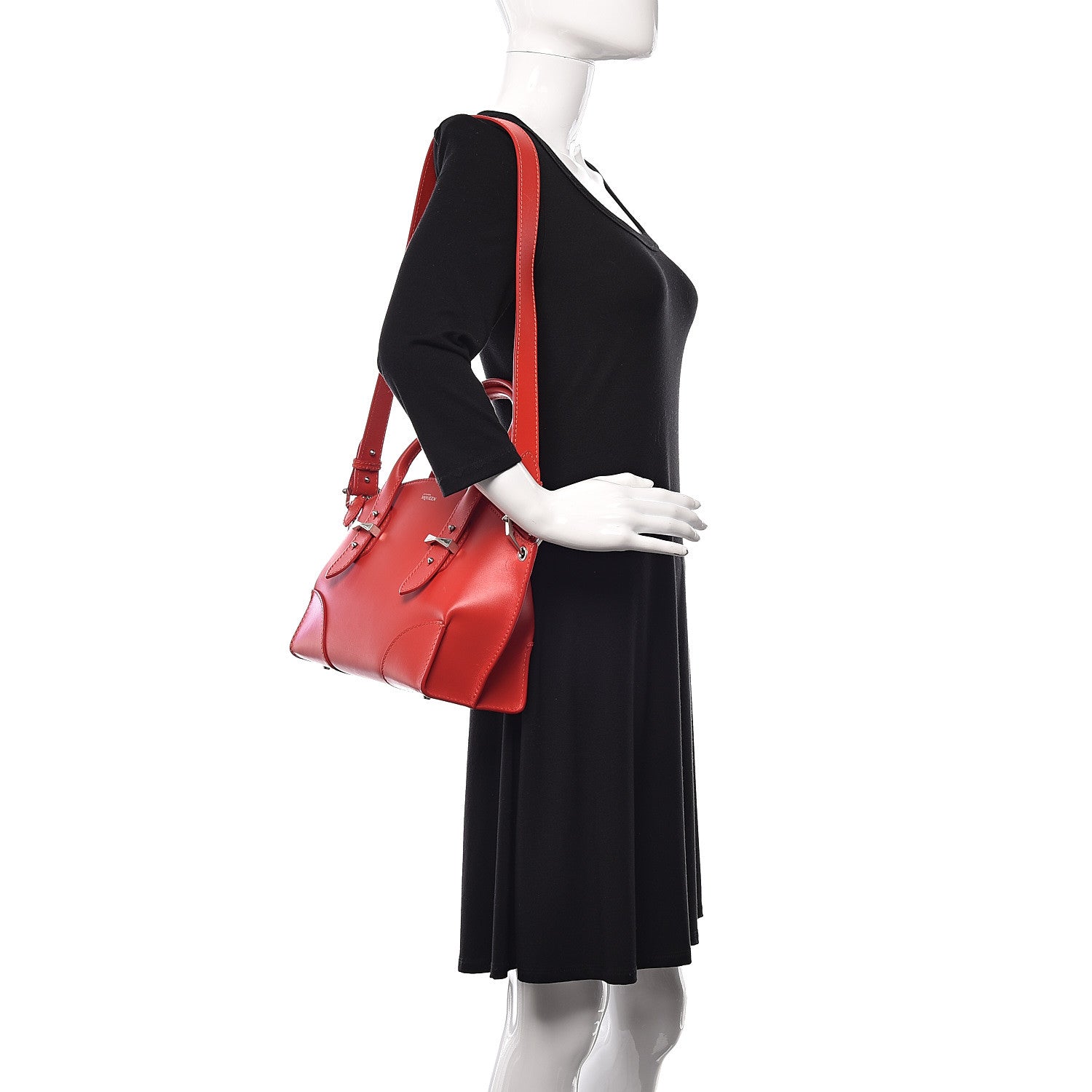 Alexander McQueen Smooth Calfskin Small Legend Satchel Red 2 of 14