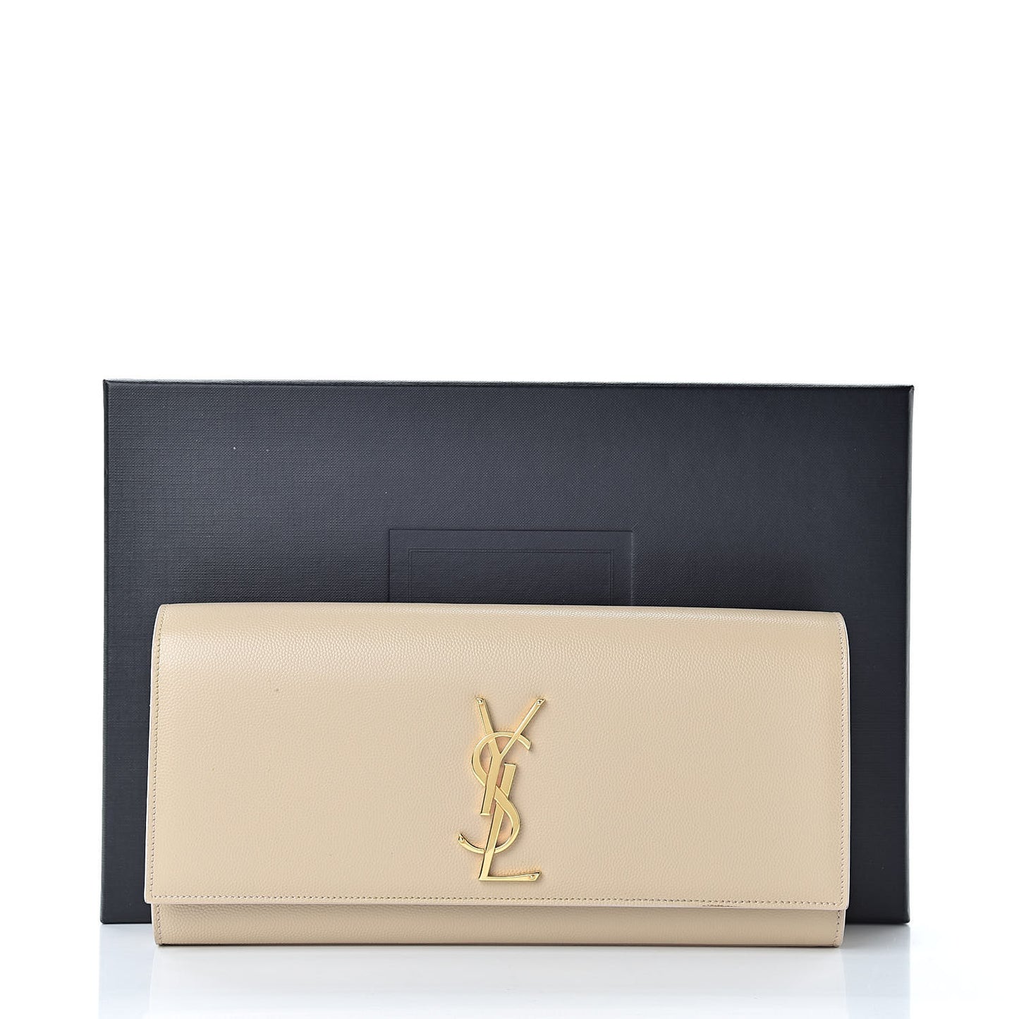Grain De Poudre Classic Monogram Cassandre Clutch Nude Powder