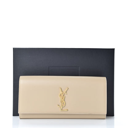 Saint Laurent Grain De Poudre Classic Monogram Cassandre Clutch Nude Powder 9 of 9