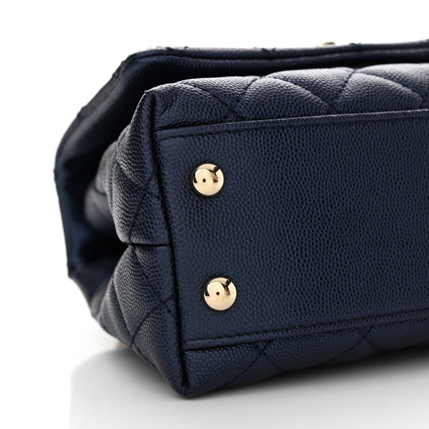 Chanel Metallic Caviar Quilted Extra Mini Coco Handle Flap Dark Blue 9 of 10