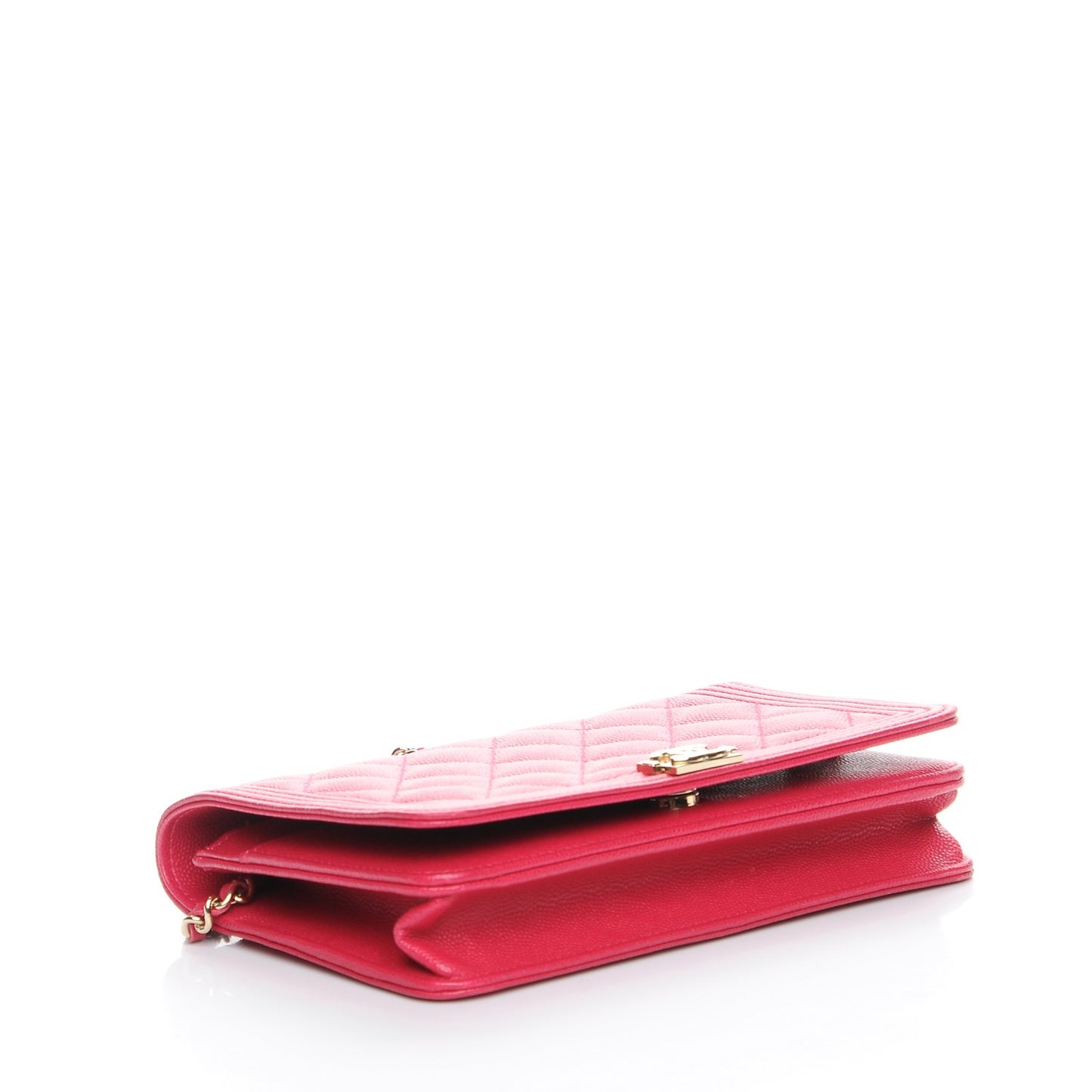 Caviar Quilted Boy Wallet On Chain WOC Fuchsia