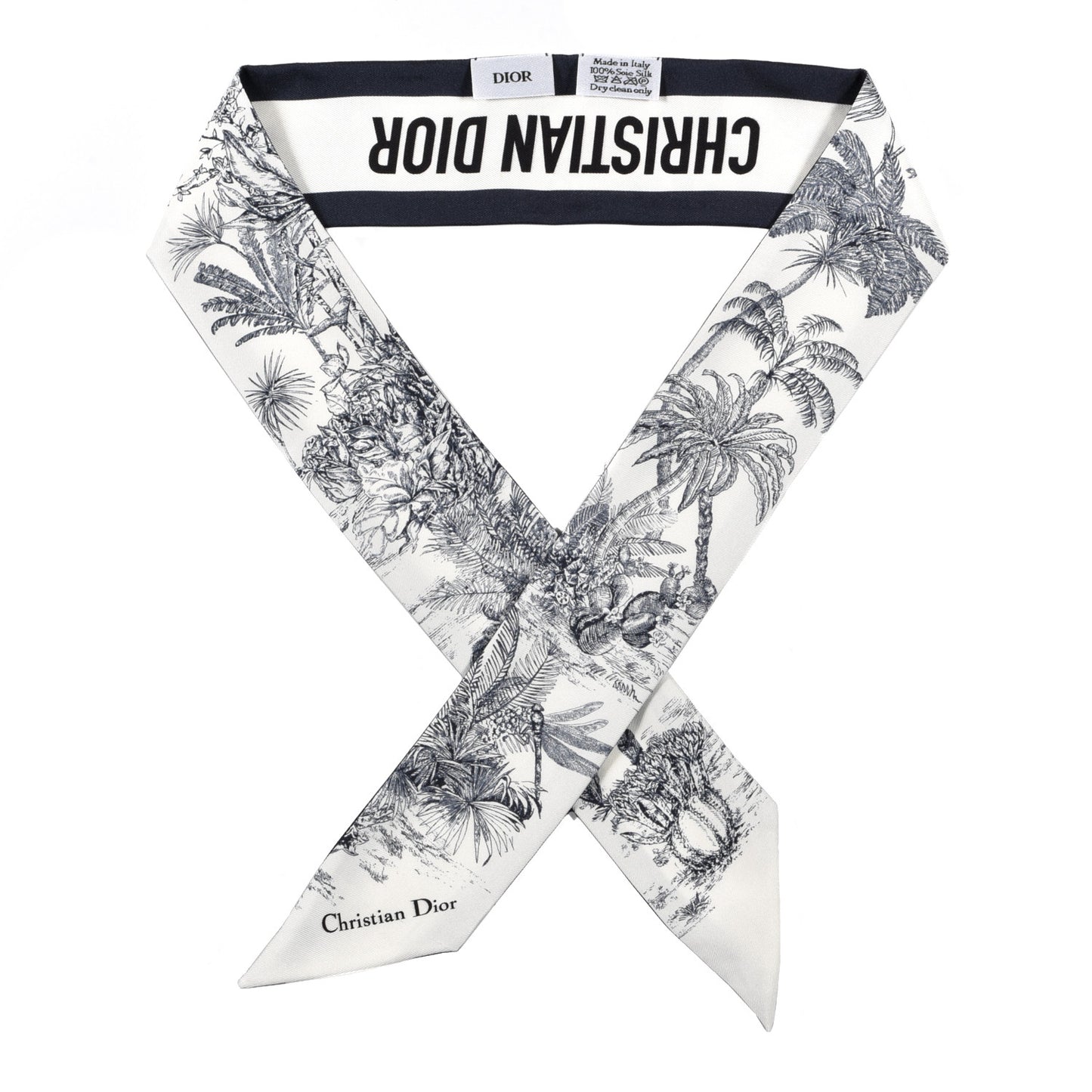 Silk Toile De Jouy Mitzah Scarf White