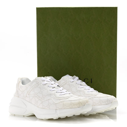 Gucci GG Supreme Monogram Mens Rhyton Sneakers 9 White 11 of 11
