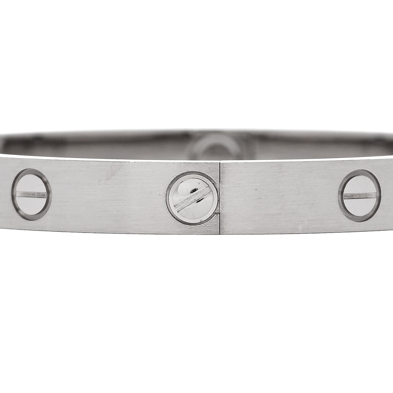 Cartier 18K White Gold Brushed Finish LOVE Bracelet 17 5 of 9