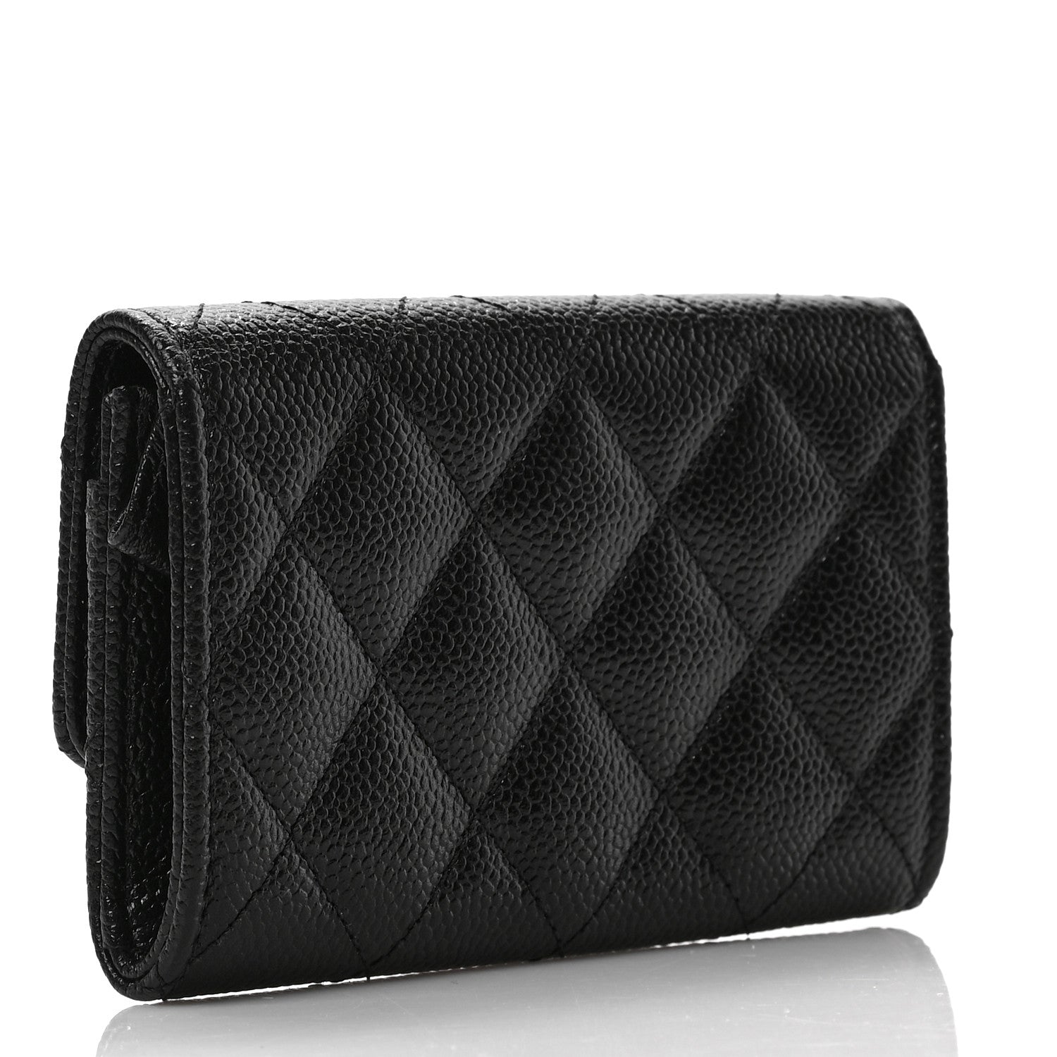 Chanel Caviar Quilted Chain CC Flap Card Holder Black 3 of 8