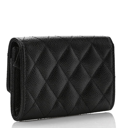 Chanel Caviar Quilted Chain CC Flap Card Holder Black 3 of 8