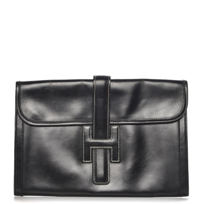 Hermes Box Calf Jige PM Clutch Black 1 of 10