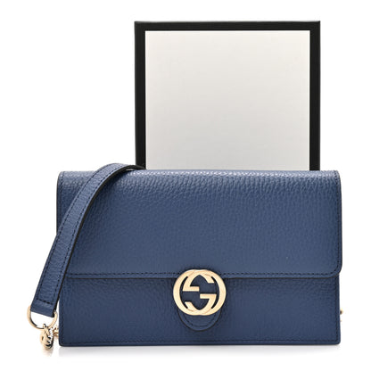 Gucci Dollar Calfskin Interlocking G Chain Wallet Caspian 12 of 12