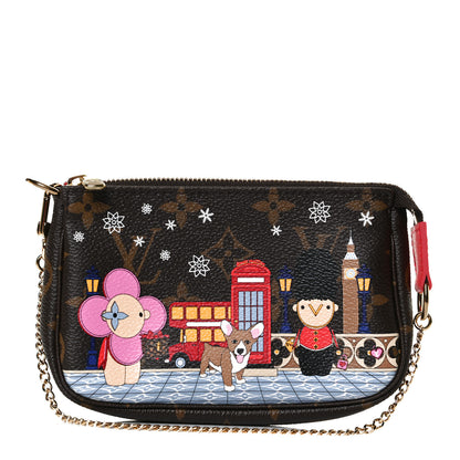 Louis Vuitton Monogram 2021 Christmas Animation London Mini Pochette Accessories Red 1 of 10