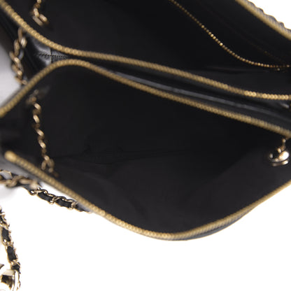 Chanel Shiny Lambskin Quilted Medium Double Case With Strap Black 10 of 23