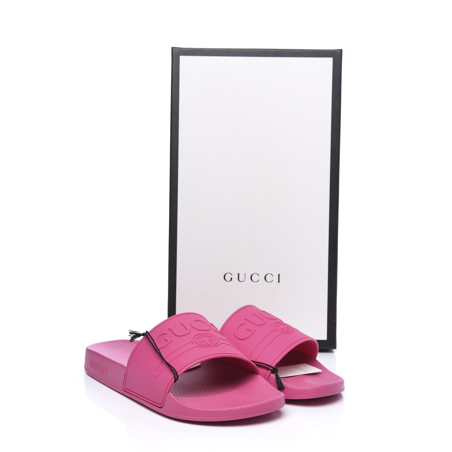 Gucci Rubber Logo Stamped Mens Slide Sandals 8 Fuchsia 9 of 9