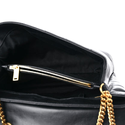 Saint Laurent Calfskin Y Quilted Monogram Medium Loulou Chain Satchel Black 5 of 11