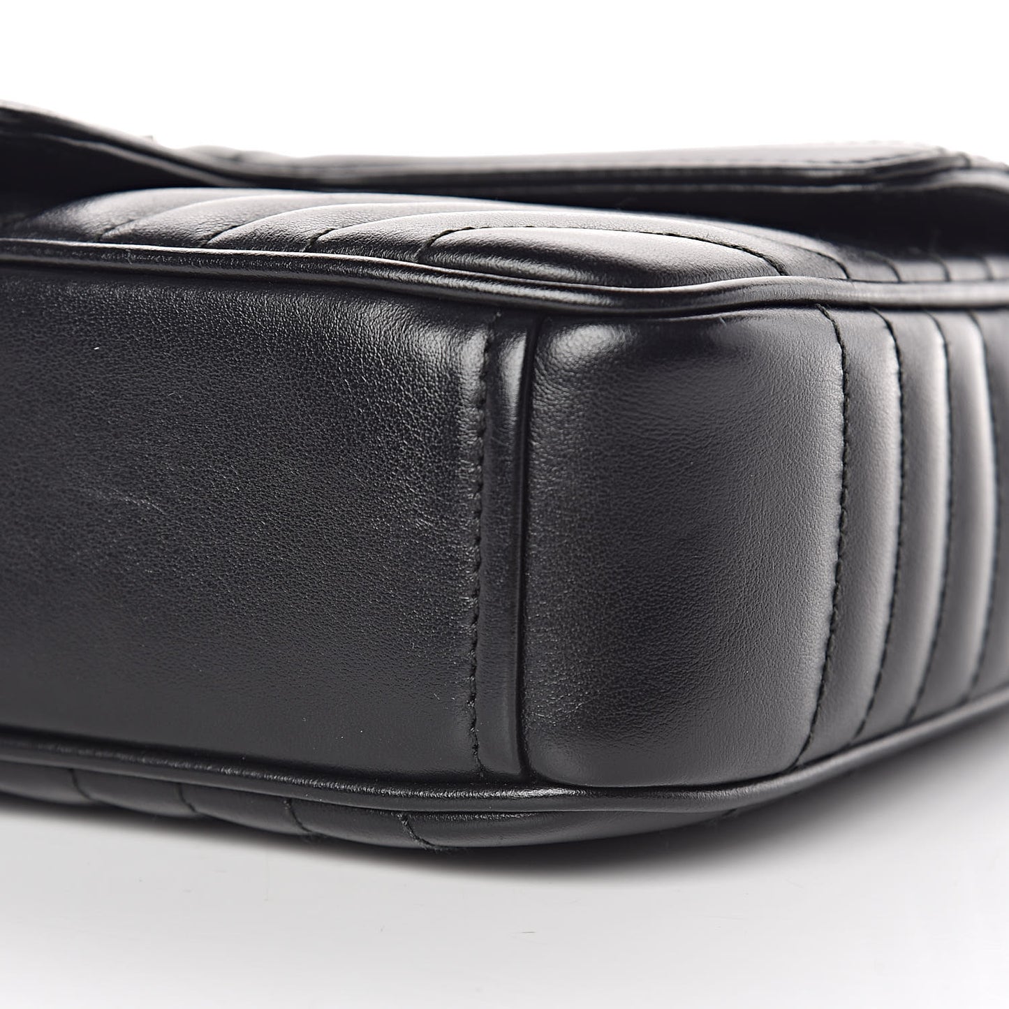 Soft Calfskin Impunture Diagramme Medium Chain Flap Shoulder Bag Black
