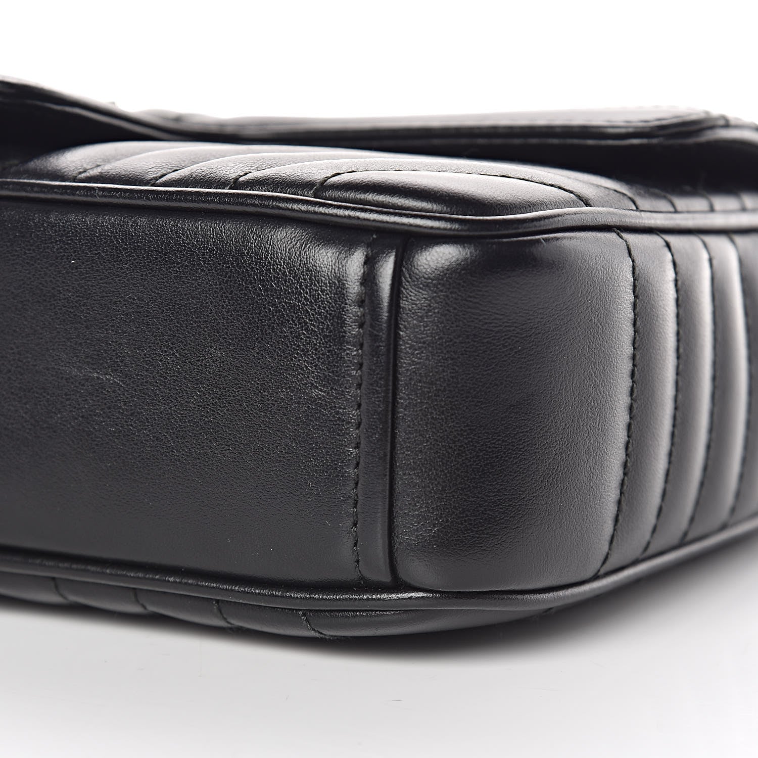 Prada Soft Calfskin Impunture Diagramme Medium Chain Flap Shoulder Bag Black 8 of 8