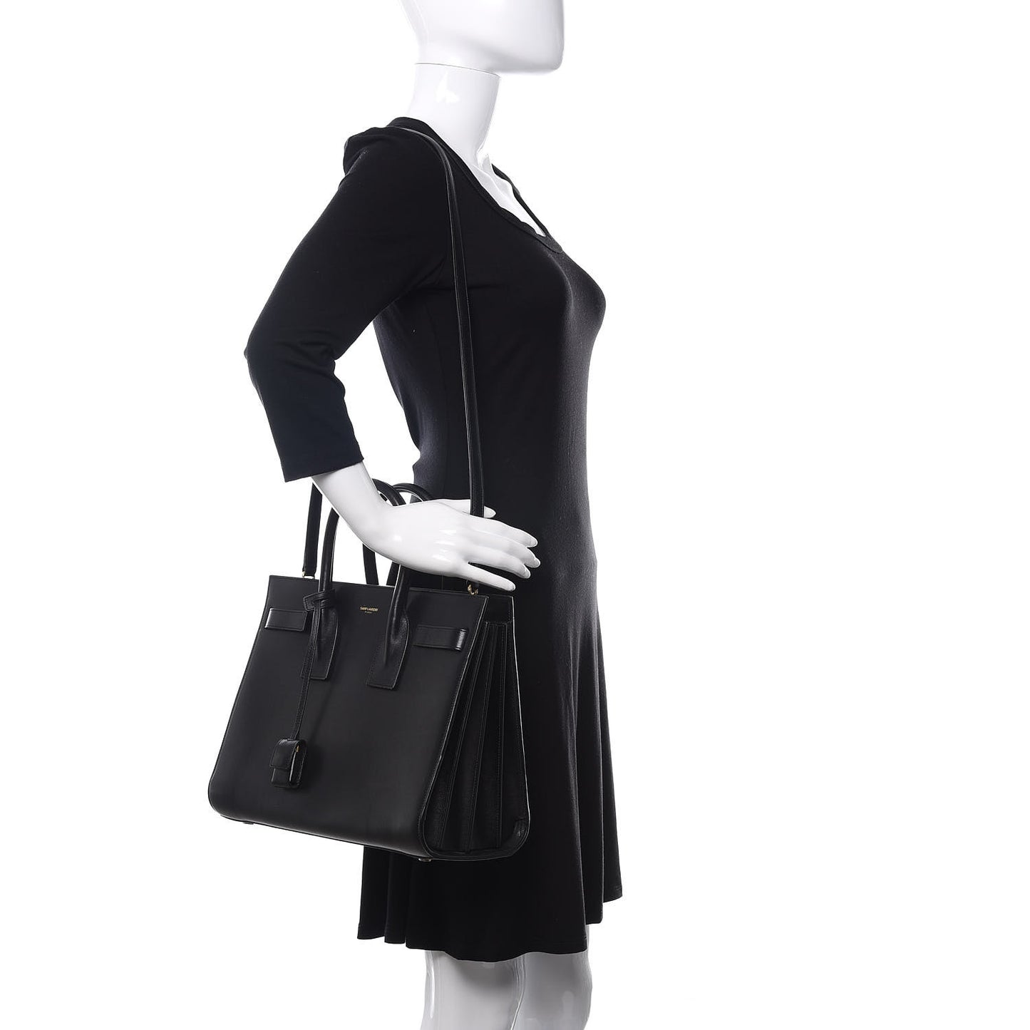 Calfskin Small Sac De Jour Black