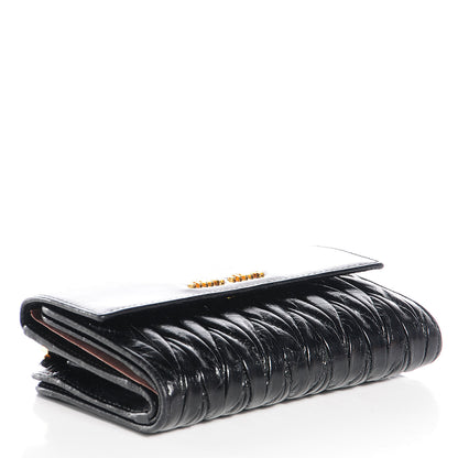 Miu Miu Matelasse Lux Bi-Fold Flap Wallet Nero Black 4 of 9