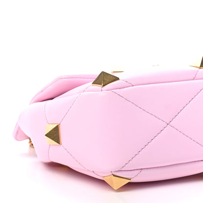 Valentino Garavani Nappa Medium Roman Stud Shoulder Bag Pink Borealis 7 of 9