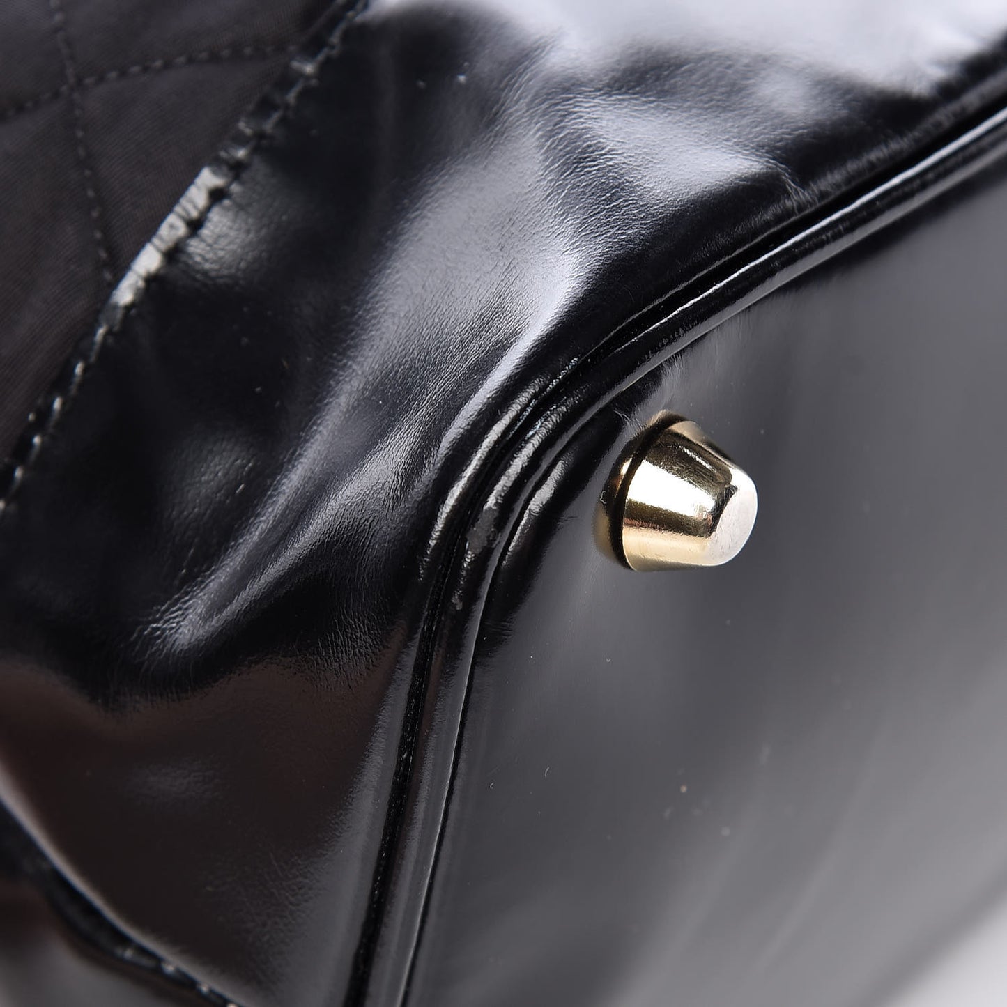 Nylon Quilted Tote Black