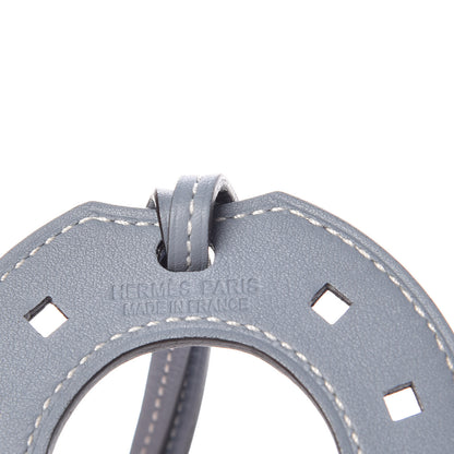 Hermes Swift Paddock Horseshoe Bag Charm Bleu Lin 3 of 4