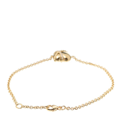 David Yurman 18K Yellow Gold Diamond Le Petit Coeur Sculpted Heart Chain Bracelet 3 of 5