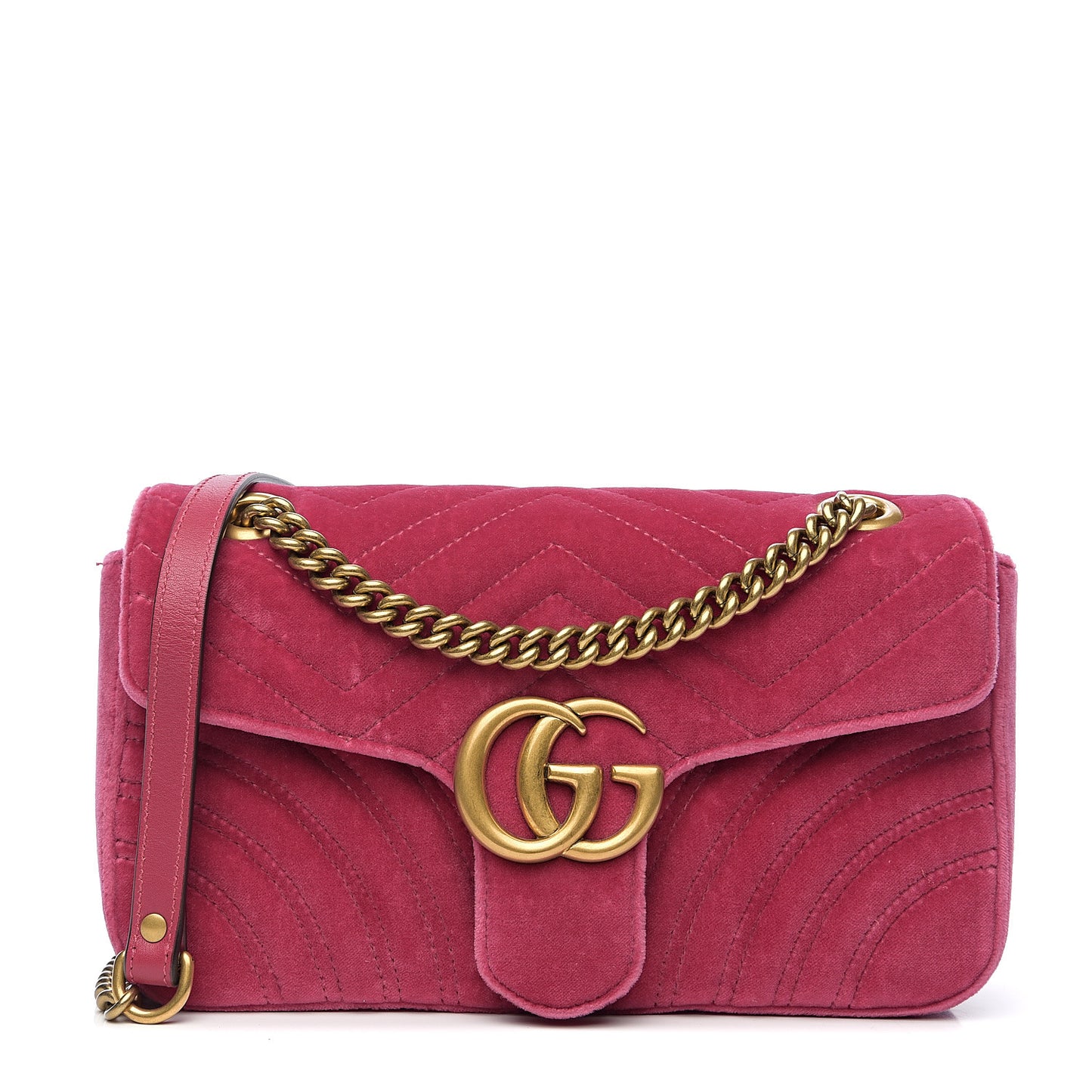 Velvet Matelasse Small GG Marmont Shoulder Bag Light Raspberry Rose
