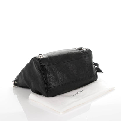Balenciaga Chevre Silver Metallic Edge Hardware Velo Black 5 of 10