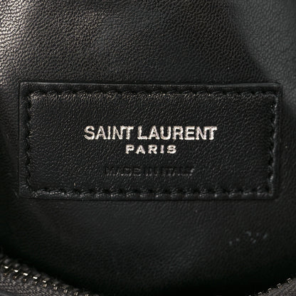 Saint Laurent Calfskin Crocodile Embossed Medium West Hollywood Monogram Fold-Over Grey 7 of 11